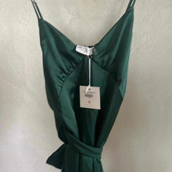 green emerald velvet dress Lace and Satin Contrast Maxi Dress